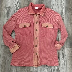 Cute oversized thermal shacket